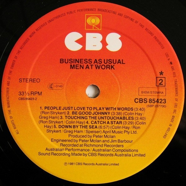 Men At Work - Business As Usual (LP, Album)