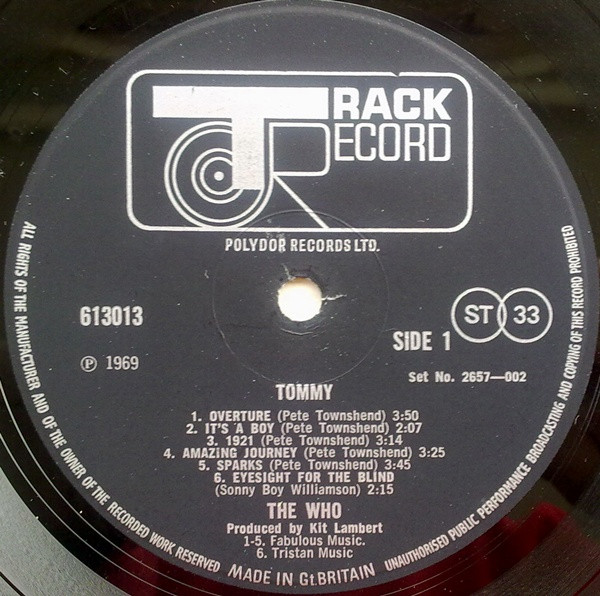 The Who - Tommy (2xLP, Album, RP)