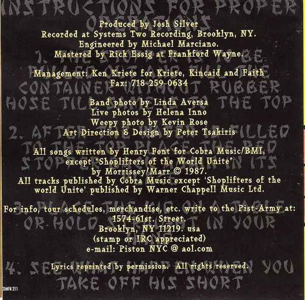 Pistâ€¢on* - Number One (CD, Album)
