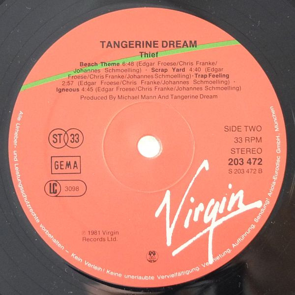 Tangerine Dream - Thief (LP, Album, M/Print)