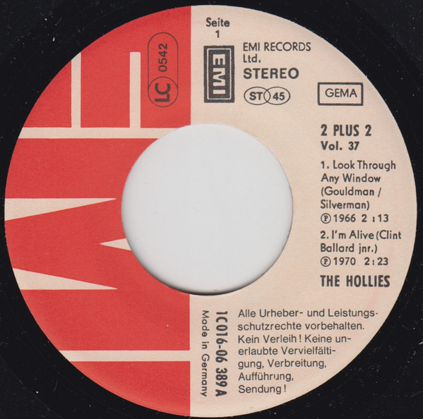 The Hollies - Look Through Any Window / I'm Alive / Bus Stop / Stop Stop Stop (7