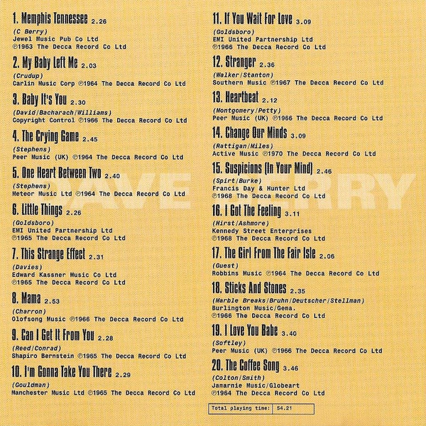 Dave Berry - The Very Best Of (CD, Comp, RE)