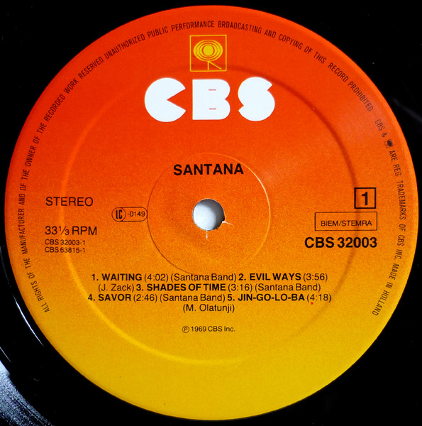 Santana - Santana (LP, Album, RE)