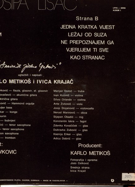 Josipa Lisac - Dnevnik Jedne Ljubavi (LP, Album, RE)