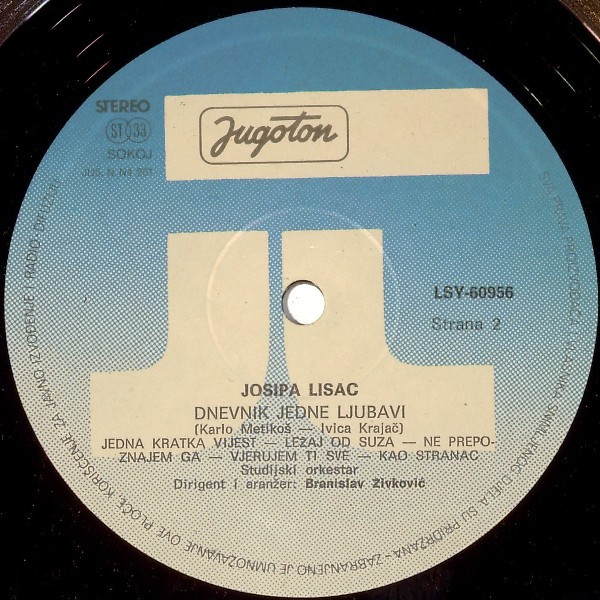 Josipa Lisac - Dnevnik Jedne Ljubavi (LP, Album, RE)