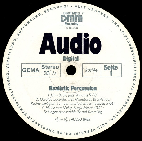 Schlagzeugensemble Bernd Kremling - Audioplatte 2: Realistic Percussion (LP, 180)