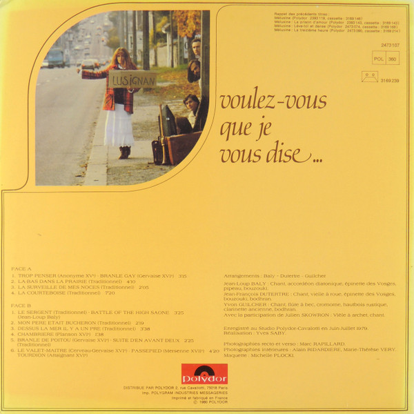 Mélusine - Voulez-vous Que Je Vous Dise... (LP, Album)