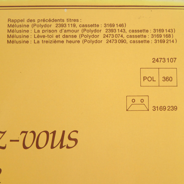 Mélusine - Voulez-vous Que Je Vous Dise... (LP, Album)