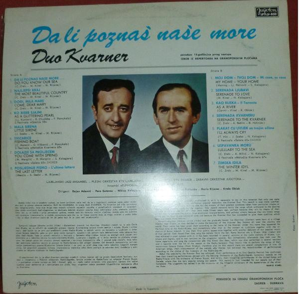 Duo Kvarner* - Da Li Poznaš Naše More (LP, Album, Comp)