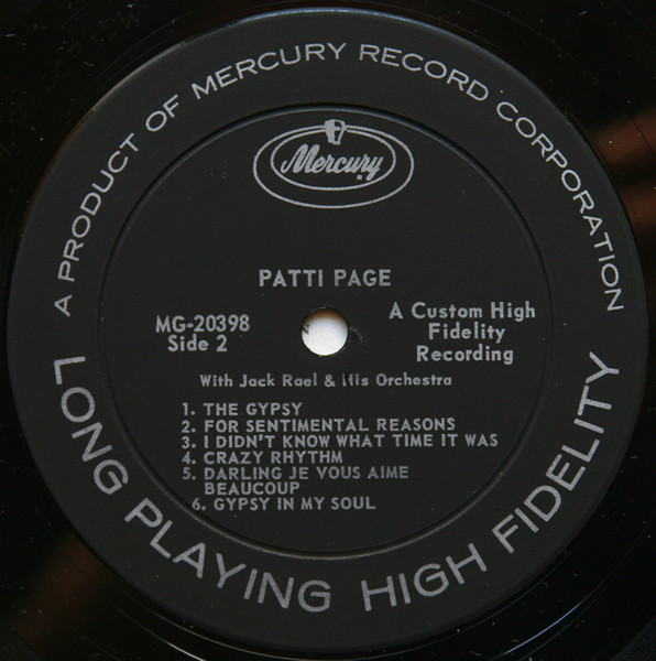 Patti Page - On Camera…Patti Page…Favorites From TV (LP, Album, Mono)