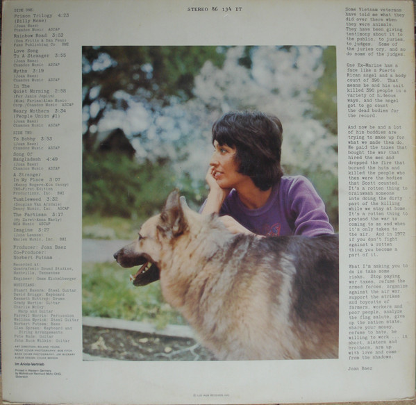 Joan Baez - Come From The Shadows (LP, Album, Gat)