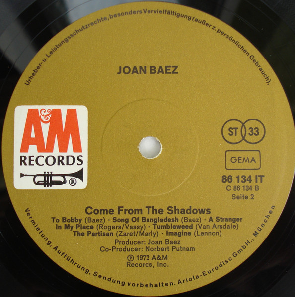 Joan Baez - Come From The Shadows (LP, Album, Gat)