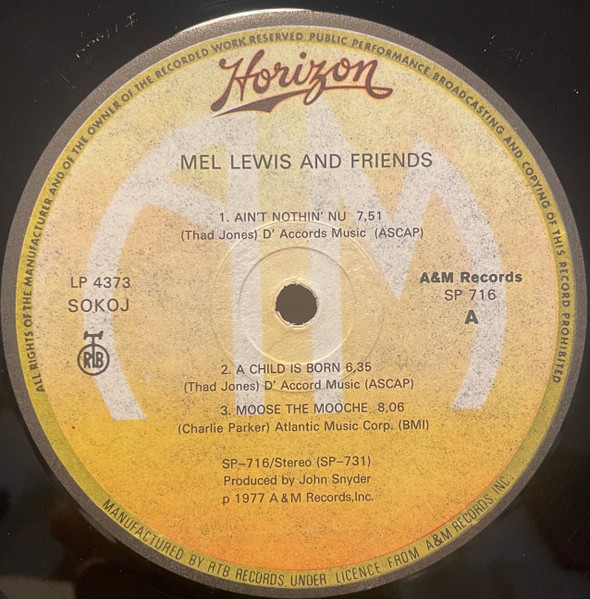 Mel Lewis - Mel Lewis And Friends (LP, Album)