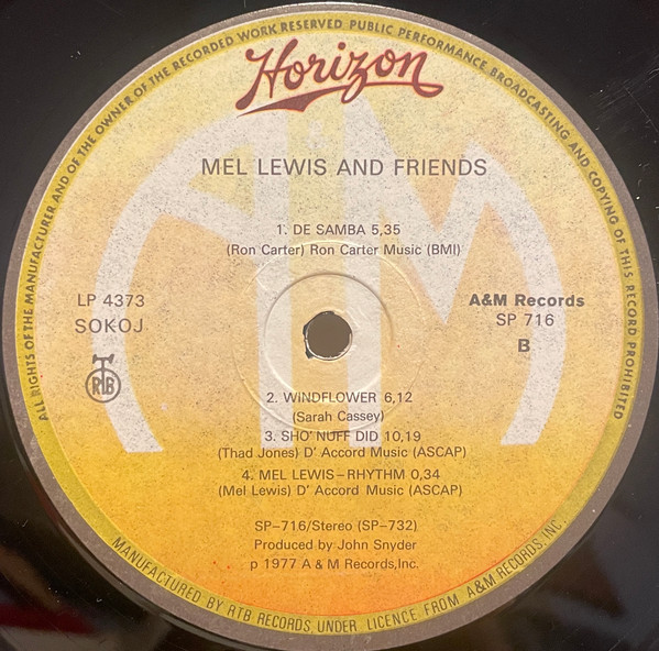 Mel Lewis - Mel Lewis And Friends (LP, Album)