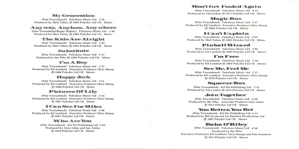 The Who - Who's Better, Who's Best (CD, Comp, Mono)