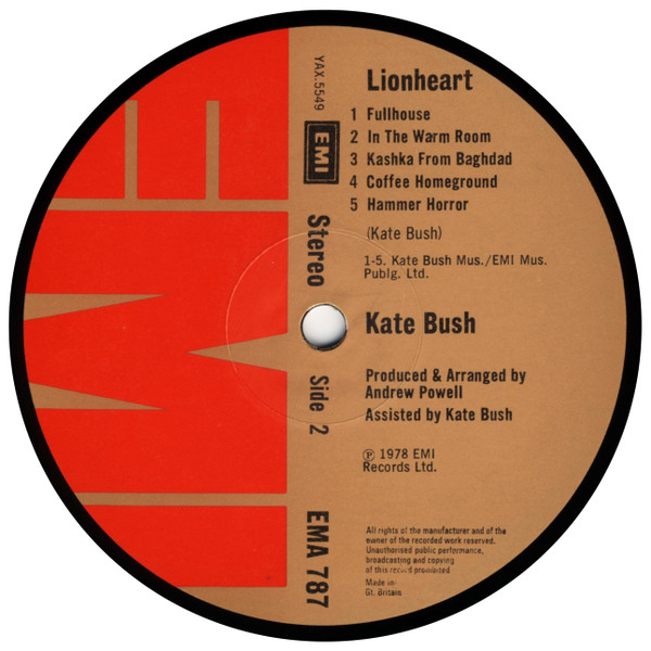 Kate Bush - Lionheart (LP, Album, Emb)