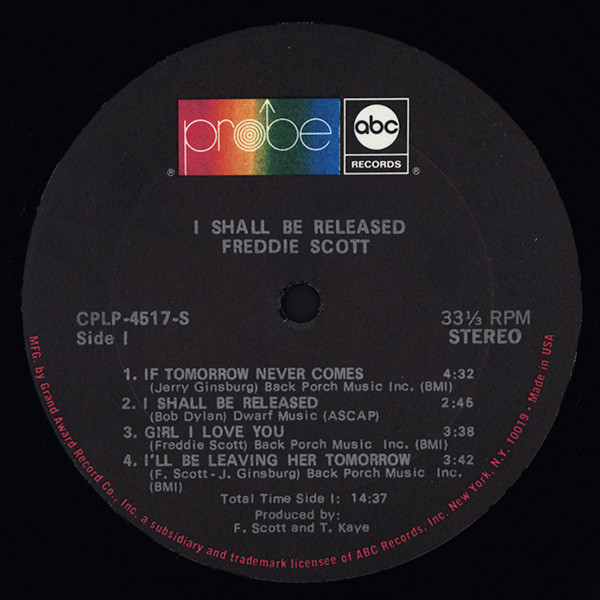 Freddie Scott (2) - I Shall Be Released (LP, Album)