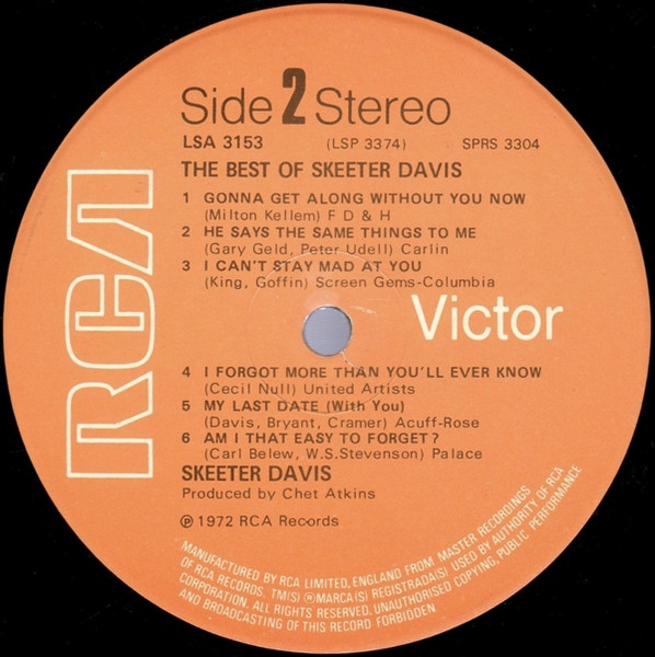 Skeeter Davis - The Best Of Skeeter Davis (LP, Comp)