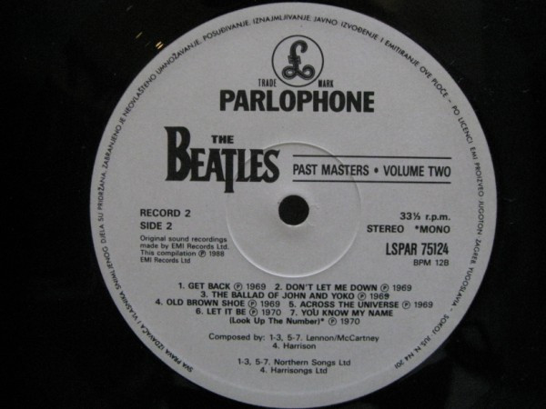 The Beatles - Past Masters • Volumes One & Two (2xLP, Comp)