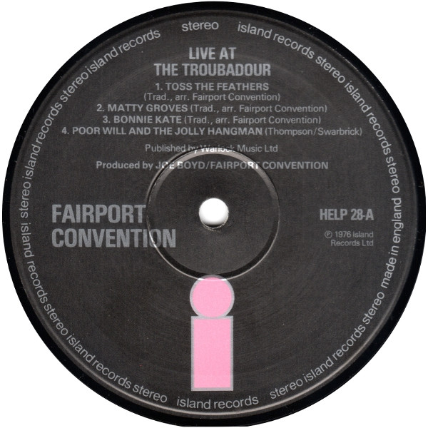 Fairport Convention - Live At The L.A. Troubadour (LP, Album)