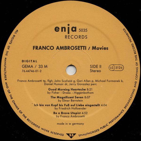 Franco Ambrosetti - Movies (LP, Album)