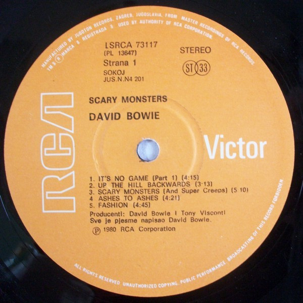 David Bowie - Scary Monsters (LP, Album)