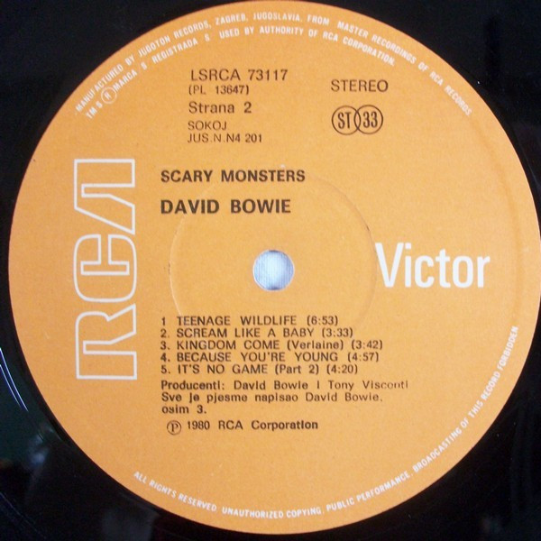 David Bowie - Scary Monsters (LP, Album)