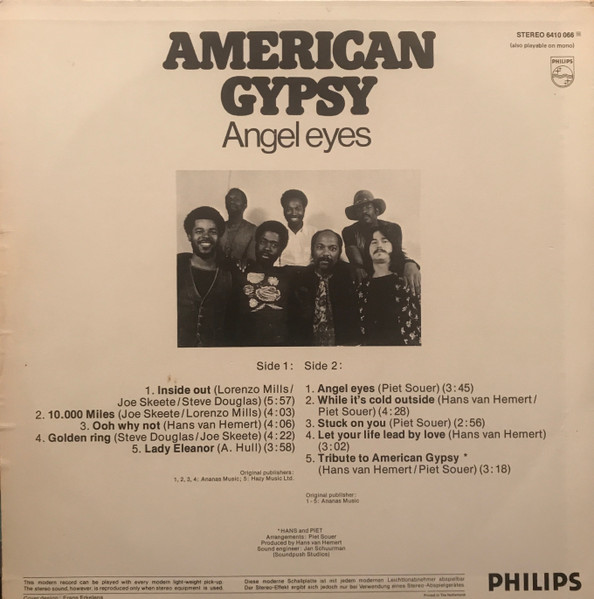 American Gypsy - Angel Eyes (LP, Album)