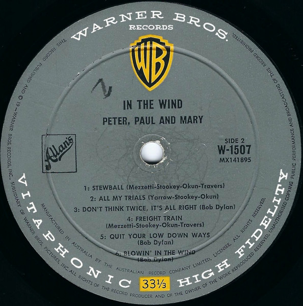 Peter, Paul And Mary* - In The Wind (LP, Album, Mono)