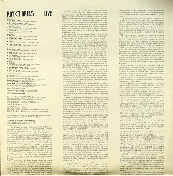 Ray Charles - Live (2xLP, Album, Comp, Mono)