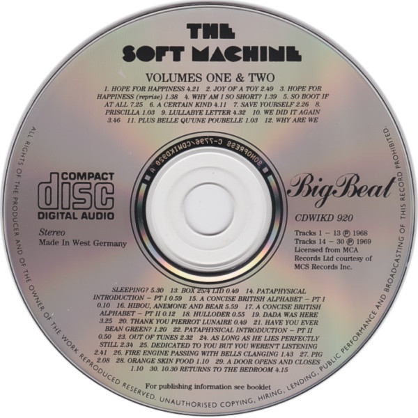 The Soft Machine* - Volumes One And Two (CD, Comp, RE, Son)