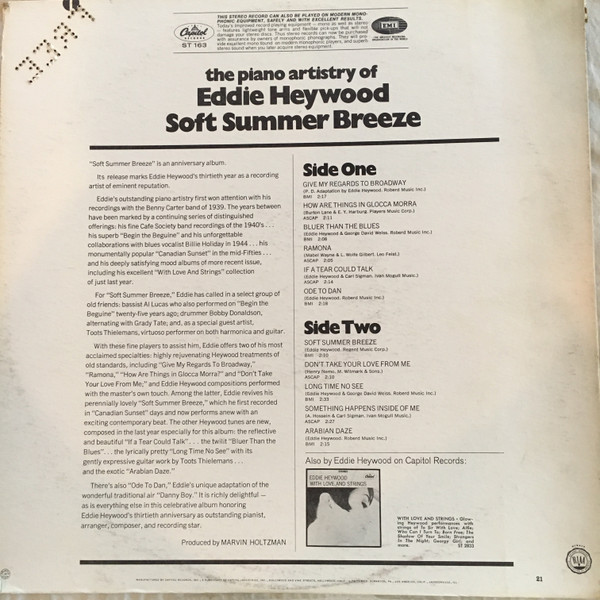 Eddie Heywood - Soft Summer Breeze (LP, Album)