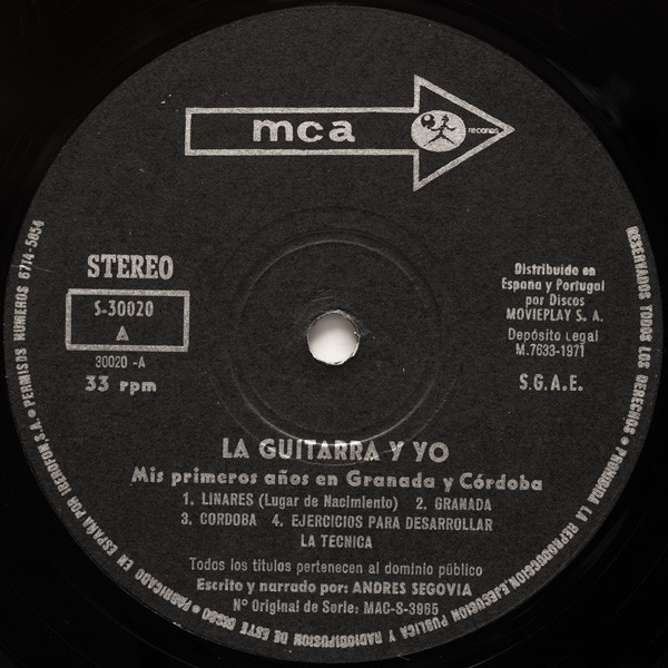 Andrés Segovia - La Guitarra Y Yo (LP, Album)