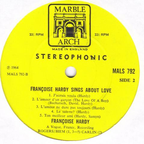 Françoise Hardy - Francoise Hardy Sings About Love (LP, Comp)