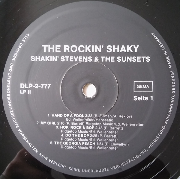 Shakin' Stevens & The Sunsets* - The Rockin' Shaky (2xLP, Comp)