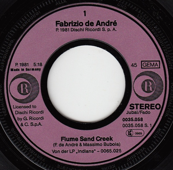 Fabrizio De André - Fiume Sand Creek (7