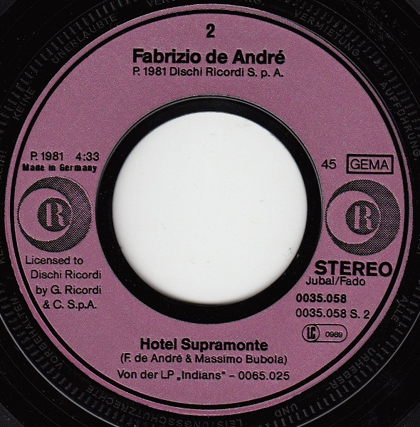 Fabrizio De André - Fiume Sand Creek (7