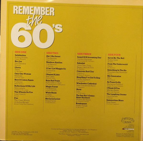 Various - Remember The 60's (Volume 3) (2xLP, Comp)
