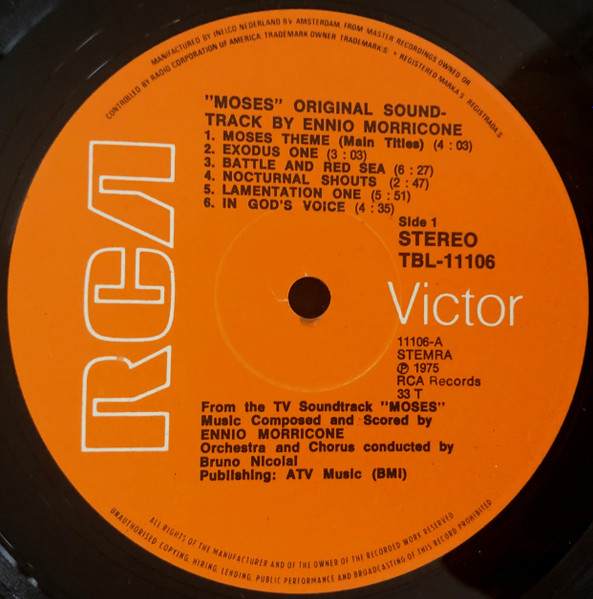 Ennio Morricone - Moses (Original Motion Picture Soundtrack) (LP, Album)