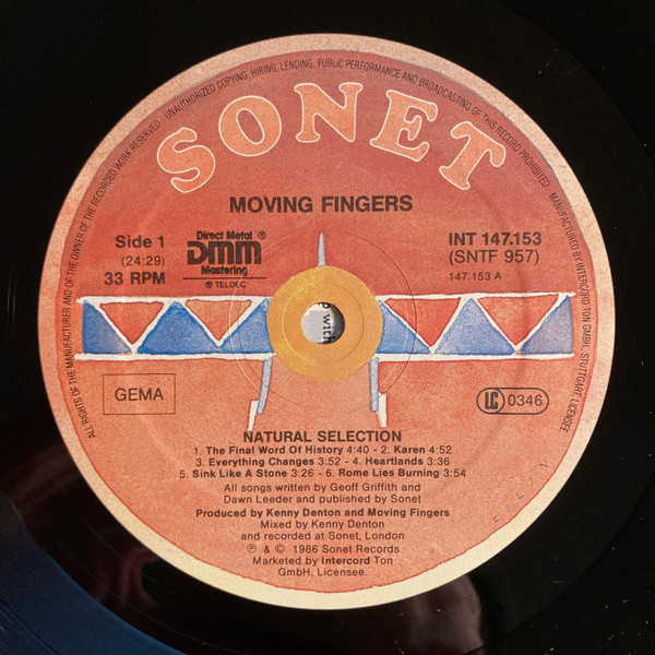 Moving Fingers - Natural Selection (LP, Album, DMM)
