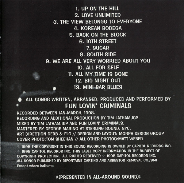 Fun Lovin' Criminals - 100% Colombian (CD, Album)