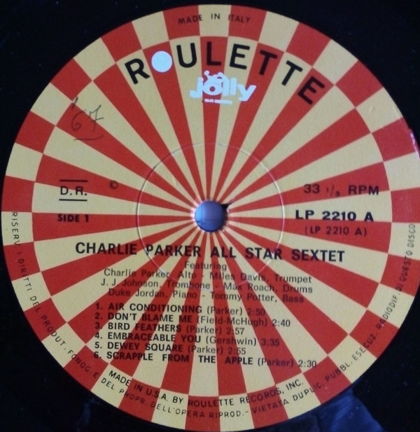Charlie Parker - All Star Sextet (LP, Album)