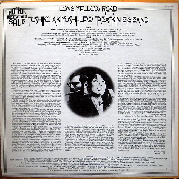 Toshiko Akiyoshi-Lew Tabackin Big Band - Long Yellow Road (LP, Album, RP)