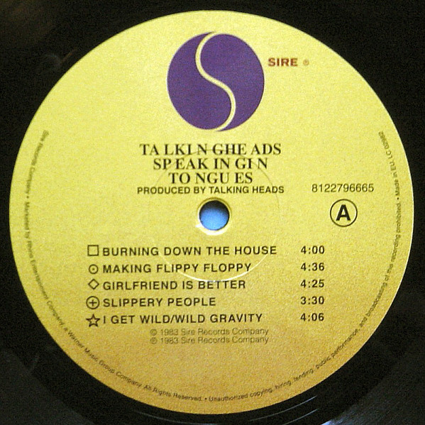 Talking Heads - Speaking In Tongues (LP, Album, RE, 180)
