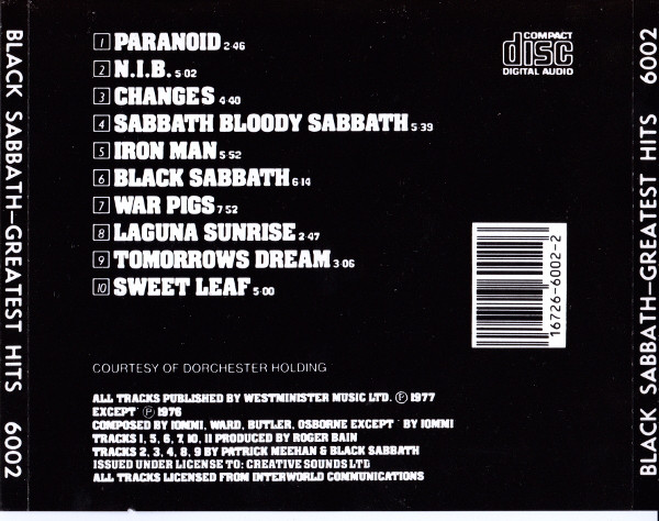 Black Sabbath - Greatest Hits (CD, Comp, RE)