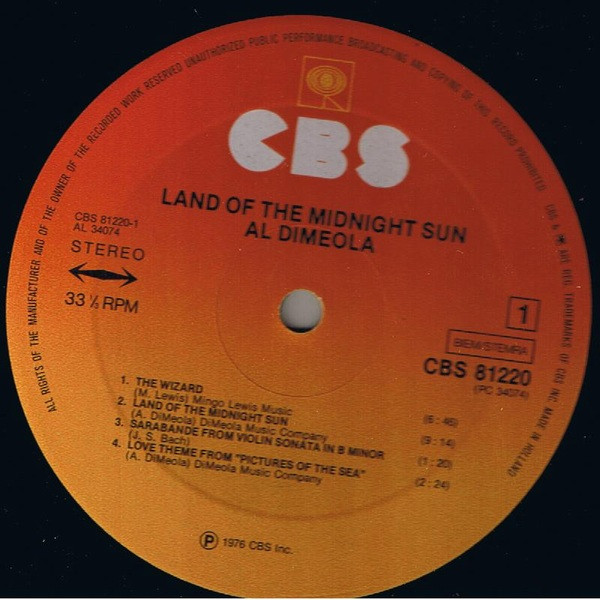 Al Di Meola - Land Of The Midnight Sun (LP, Album)