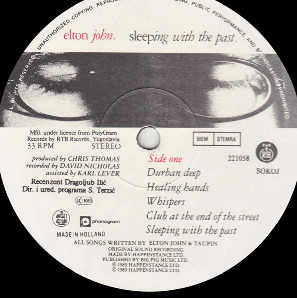 Elton John - Sleeping With The Past (LP, Album)