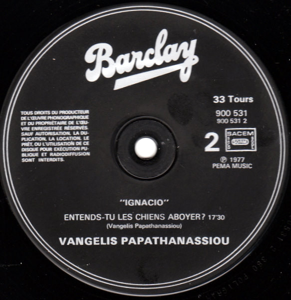 Vangelis Papathanassiou* - Ignacio (LP, Album, RE)