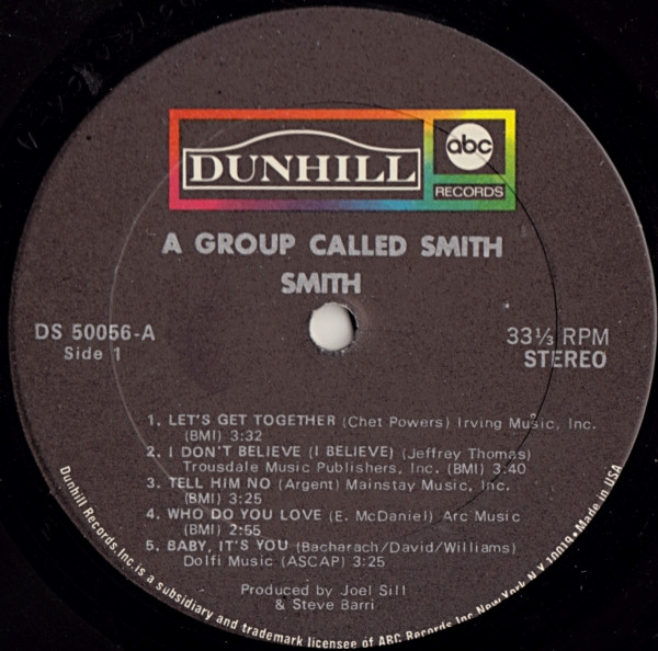 Smith (3) - A Group Called Smith (LP, Album, San)
