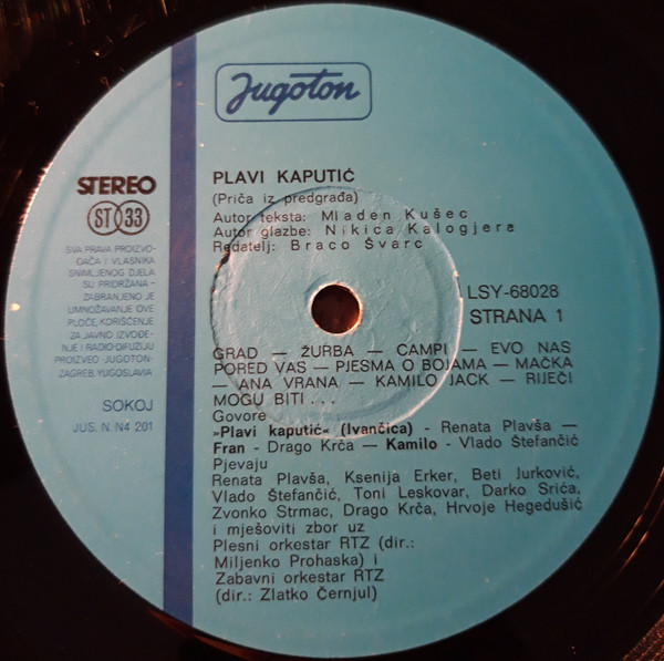 Mladen Kušec, Nikica Kalogjera, Braco Švarc - Plavi Kaputić (Priča Iz Predgrađa) (LP, Album)
